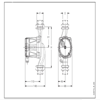 ابعاد و اندازه پمپ سیرکولاتور خطی لوارا مدل TLC32-6L
